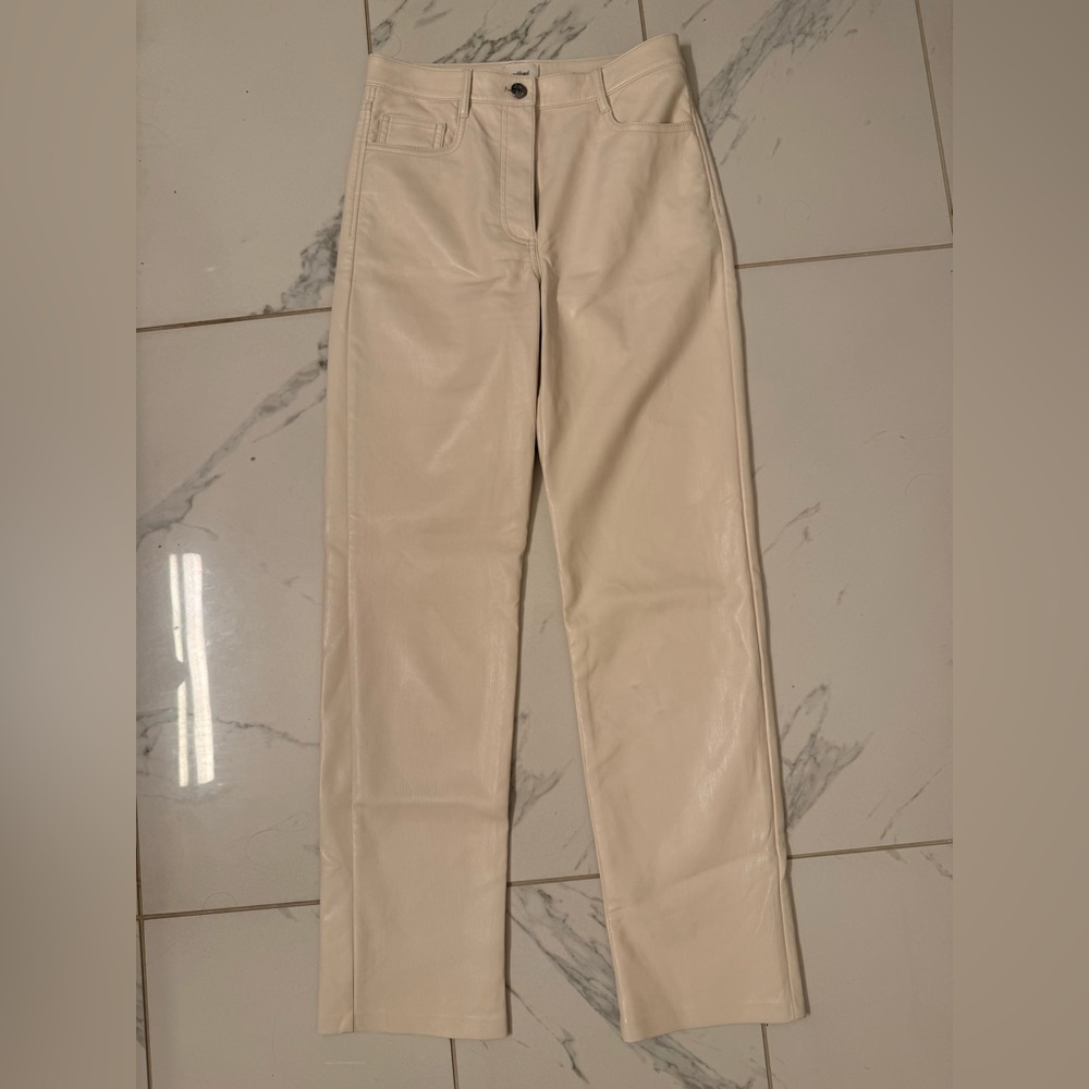 Aritzia Cream Leather Pants